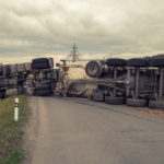 A flipped over truck