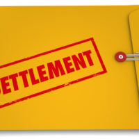 yellow folder with settlement word on it