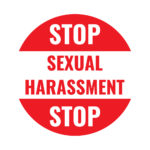 white:red sexual harassment sign