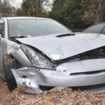 grey car in accident