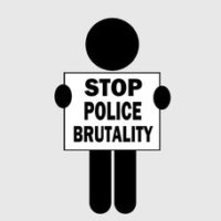 Sign that reads police brutality