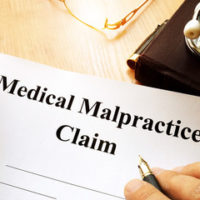 Dr. fills out malpractice form