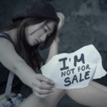 Stressed girl victim of human trafficking