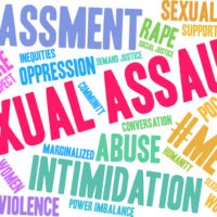 Sexual Assault Word Cloud on a white background.