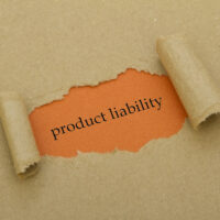 PRODUCT LIABILITY word written under torn paper.