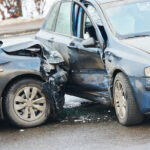 Car crash accident on street