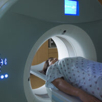 Woman Receiving a medical Scan for Breast Cancer Diagnosis