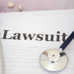 Medical Malpractice Paperwork Lawsuit Papers on desk of a doctor
