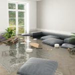 flood in brand new apartment. 3d rendering