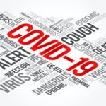 Coronavirus Covid-19 word cloud, medical concept background