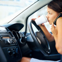 coffee driving woman